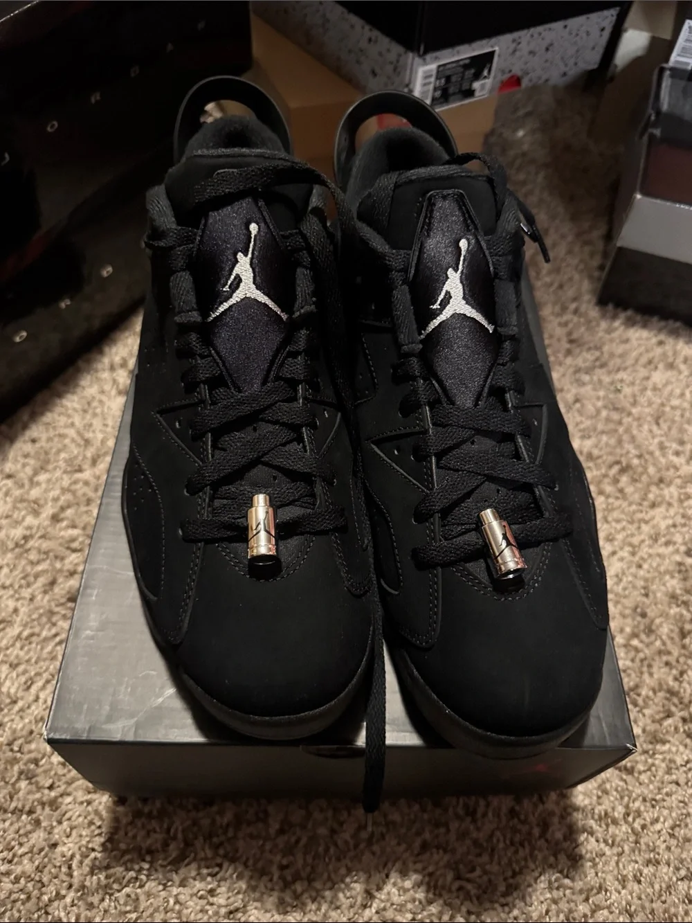 Jordan Black Low-Top Sneakers with Metallic Lace Tips